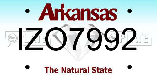 IZO7992 Arkansas License Plate