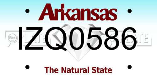 IZQ0586 Arkansas License Plate