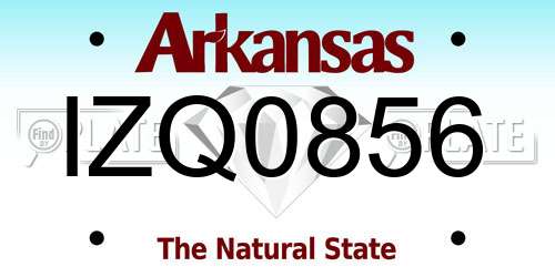 IZQ0856 Arkansas License Plate