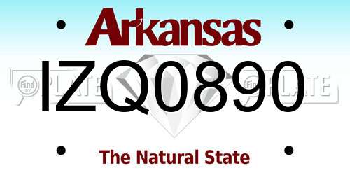 IZQ0890 Arkansas License Plate