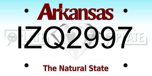 IZQ2997 Arkansas License Plate