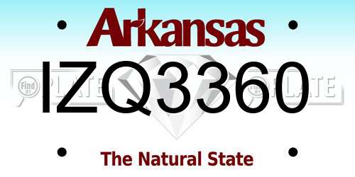 IZQ3360 Arkansas License Plate