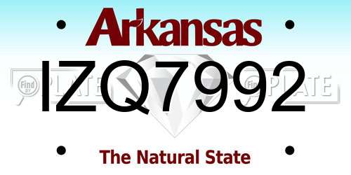 IZQ7992 Arkansas License Plate
