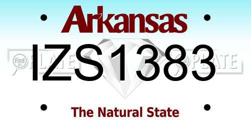 IZS1383 Arkansas License Plate