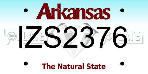 IZS2376 Arkansas License Plate