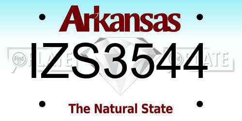 IZS3544 Arkansas License Plate