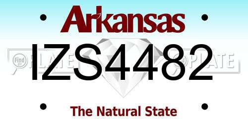 IZS4482 Arkansas License Plate
