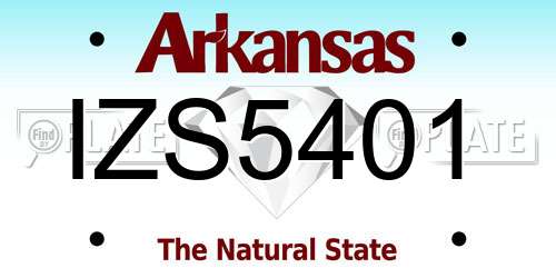 IZS5401 Arkansas License Plate