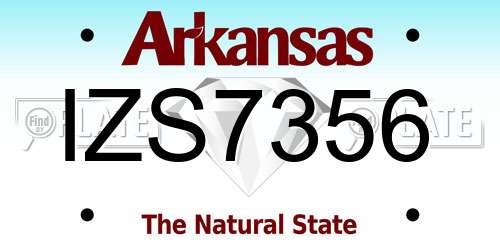 IZS7356 Arkansas License Plate
