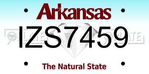 IZS7459 Arkansas License Plate