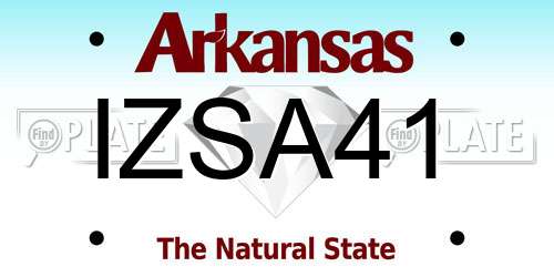IZSA41 Arkansas License Plate