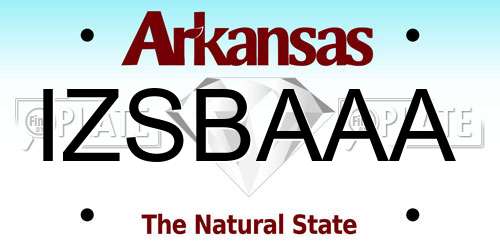 IZSBAAA Arkansas License Plate