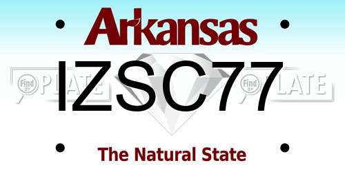 IZSC77 Arkansas License Plate
