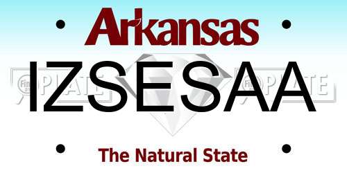 IZSESAA Arkansas License Plate