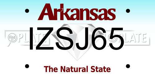 IZSJ65 Arkansas License Plate