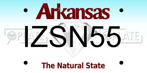 IZSN55 Arkansas License Plate