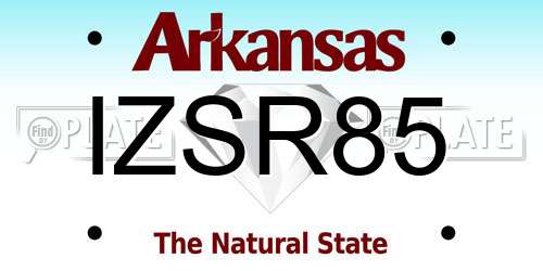 IZSR85 Arkansas License Plate