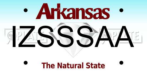 IZSSSAA Arkansas License Plate