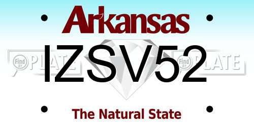 IZSV52 Arkansas License Plate