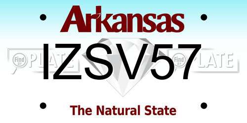 IZSV57 Arkansas License Plate