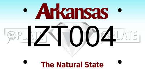 IZT004 Arkansas License Plate