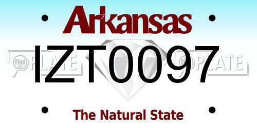 IZT0097 Arkansas License Plate