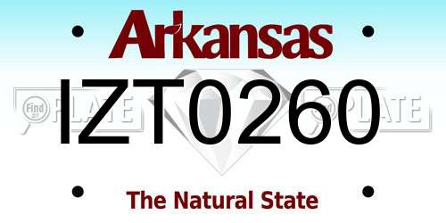 IZT0260 Arkansas License Plate