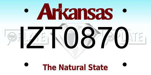 IZT0870 Arkansas License Plate