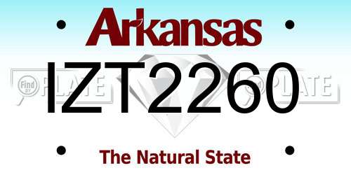 IZT2260 Arkansas License Plate