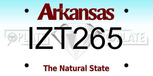 IZT265 Arkansas License Plate