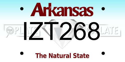 IZT268 Arkansas License Plate