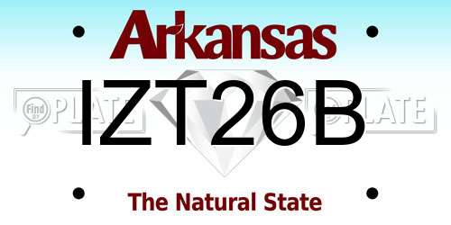 IZT26B Arkansas License Plate