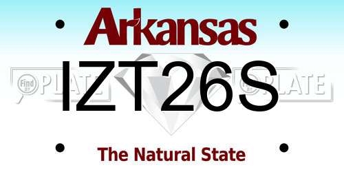 IZT26S Arkansas License Plate