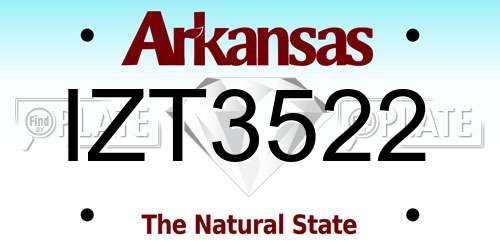 IZT3522 Arkansas License Plate