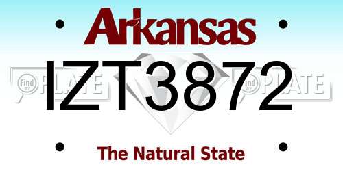 IZT3872 Arkansas License Plate
