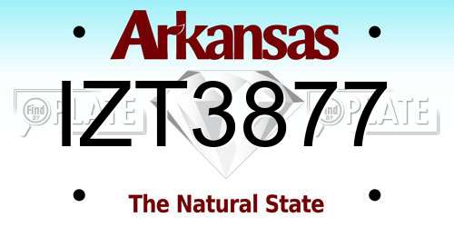 IZT3877 Arkansas License Plate
