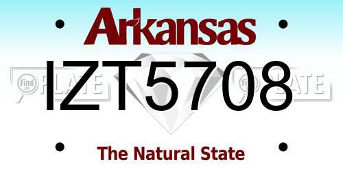IZT5708 Arkansas License Plate