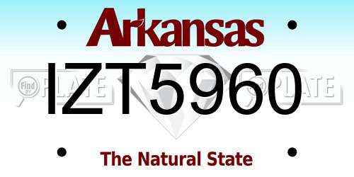 IZT5960 Arkansas License Plate