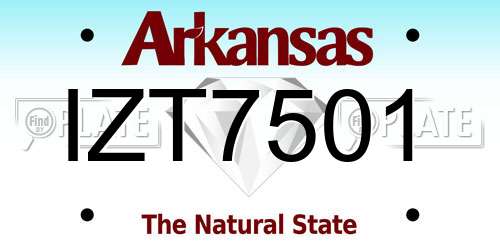 IZT7501 Arkansas License Plate