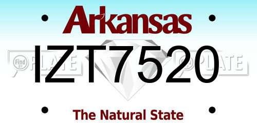 IZT7520 Arkansas License Plate