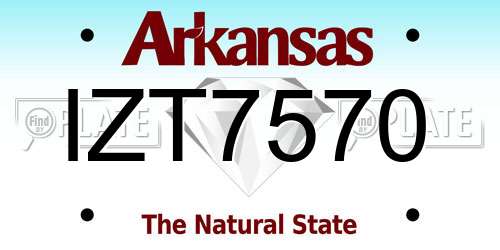 IZT7570 Arkansas License Plate