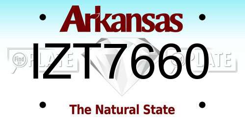 IZT7660 Arkansas License Plate
