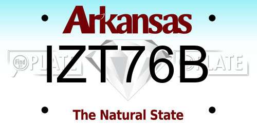 IZT76B Arkansas License Plate