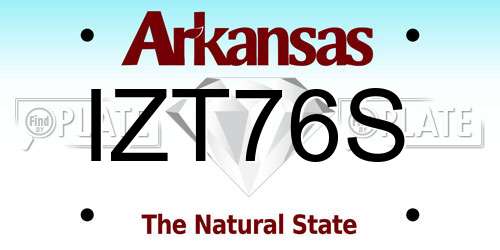 IZT76S Arkansas License Plate