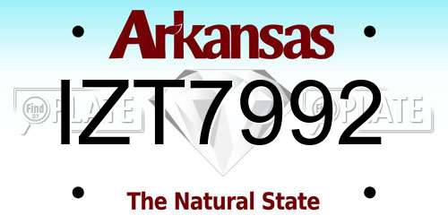 IZT7992 Arkansas License Plate