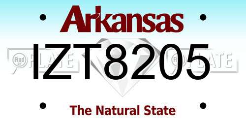 IZT8205 Arkansas License Plate