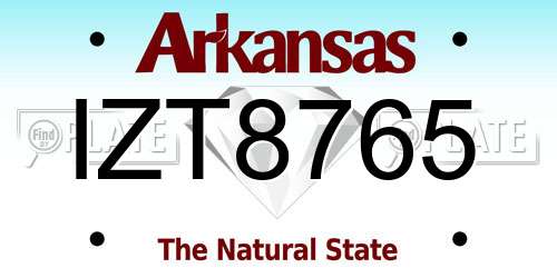 IZT8765 Arkansas License Plate