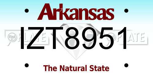 IZT8951 Arkansas License Plate