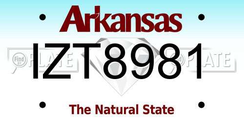 IZT8981 Arkansas License Plate