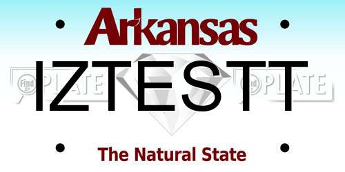 IZTESTT Arkansas License Plate
